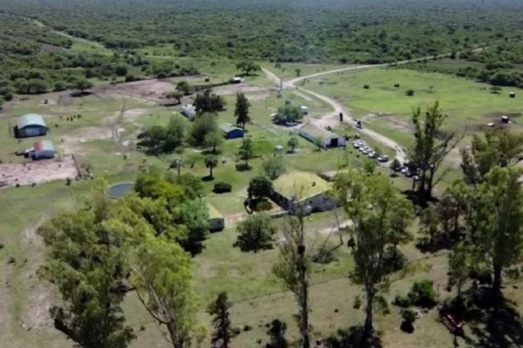 Vista aérea de estancia San Juan, sede del encuentro que encabezó Stratta.
