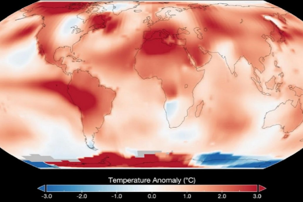 Mapa que muestra las anomalías globales de temperatura para julio de 2023