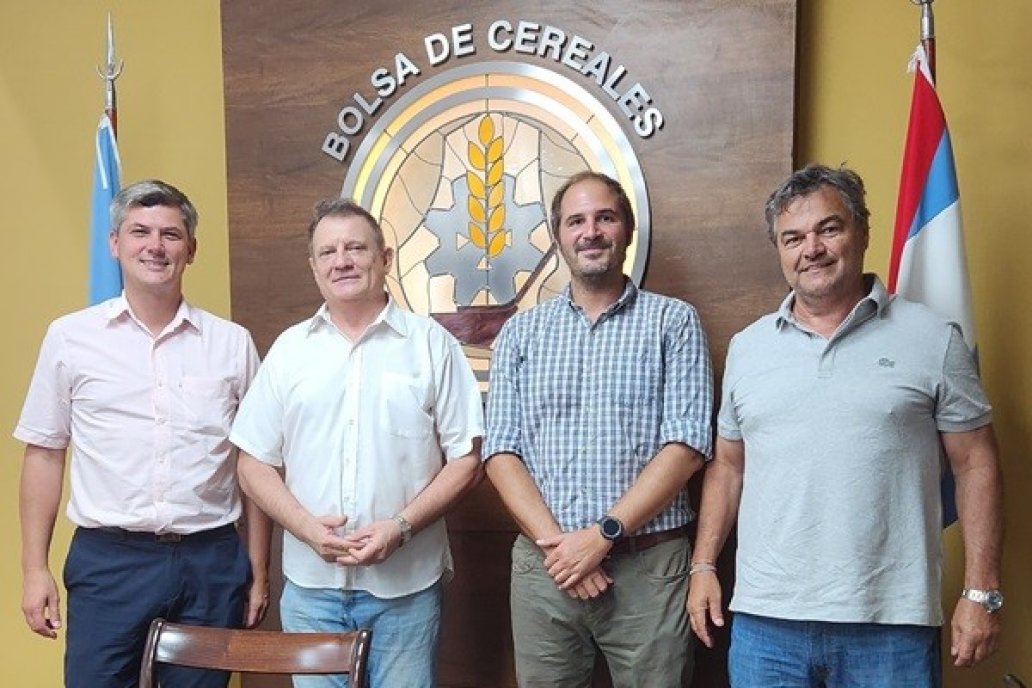 Diego Maier, Bolzán, Villagra y Martín Beglinomini al presentar al ejecutivo.