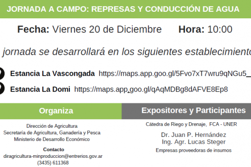 Manejo de represas y conducción de agua