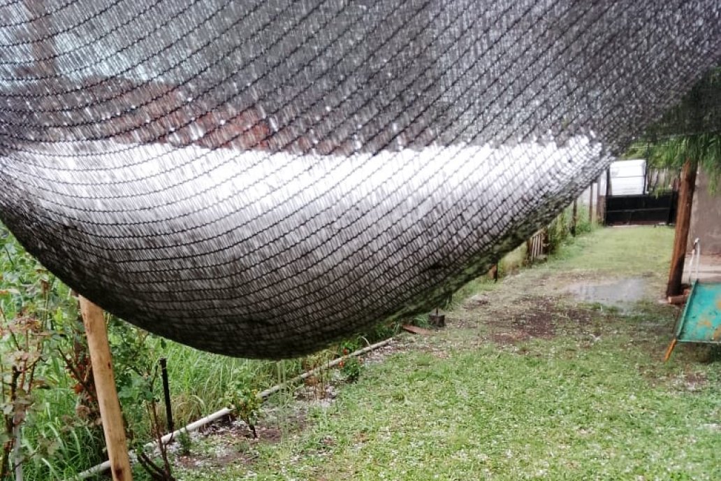 En San Benito cayó granizo en cantidad y la lluvia fue de 22 milímetros