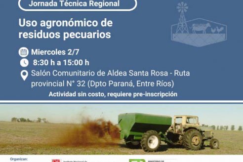 Hay cita en Aldea Santa Rosa para saber más de residuos pecuarios