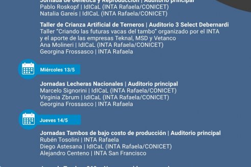 La agenda de INTA Lechero en Todo Láctea