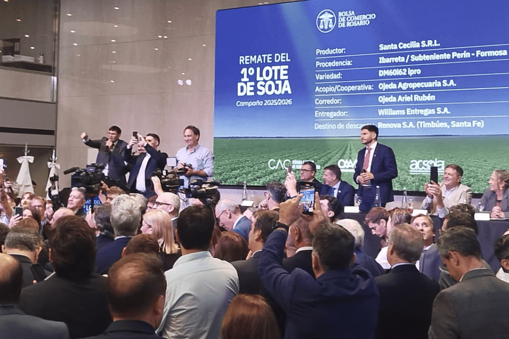 La propuesta se desandó  al cabo del remate del primer lote de soja.