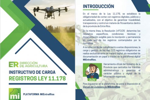 Ya se pueden consultar los registros públicos de personas habilitadas para aplicar fitosanitarios en la provincia